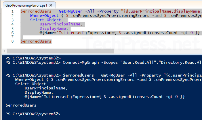 Entra Connect Object sync errors Powershell