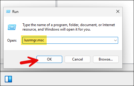 Local Users and Groups management console using lusrmgr.msc