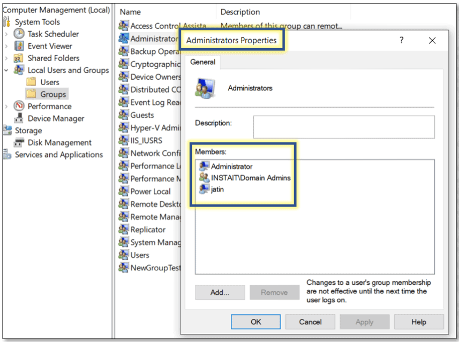 Add an Active Directory user to the Local Administrators Group