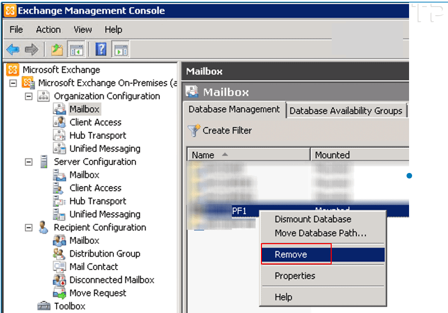 Delete Public Folder Database