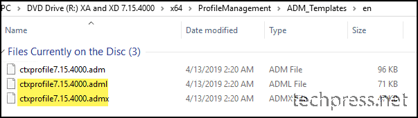 Import Citrix ADMX and ADML Templates