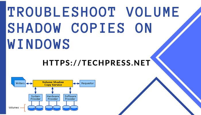 troubleshoot Volume shadow Copies on Windows