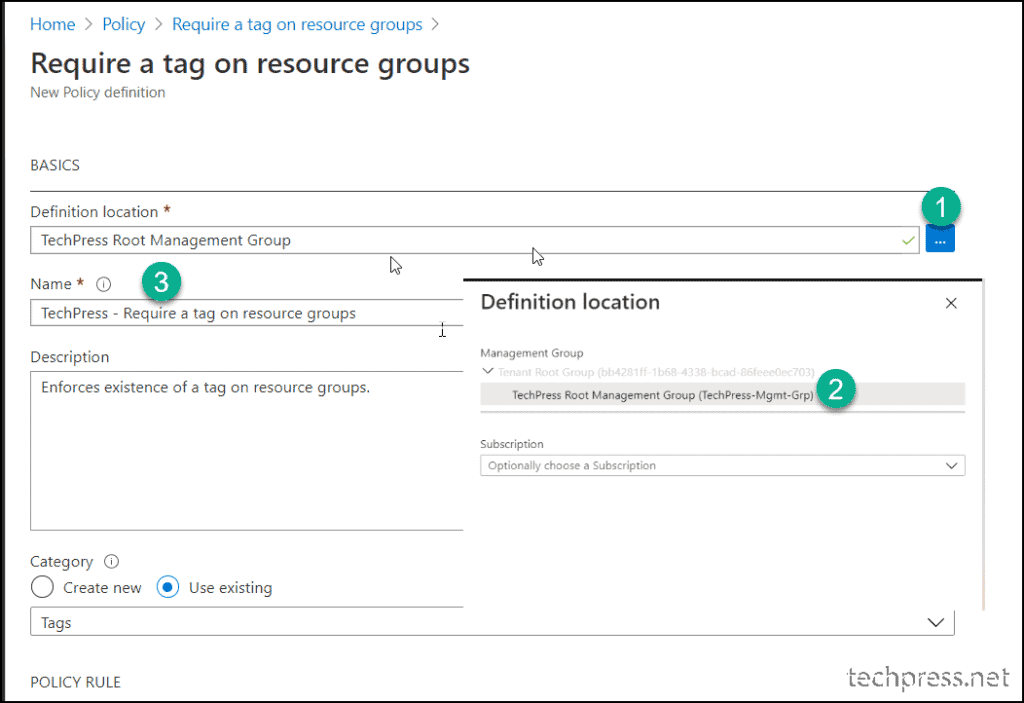 create Azure Policy to enforce resource tags