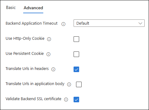 Set Advanced application settings