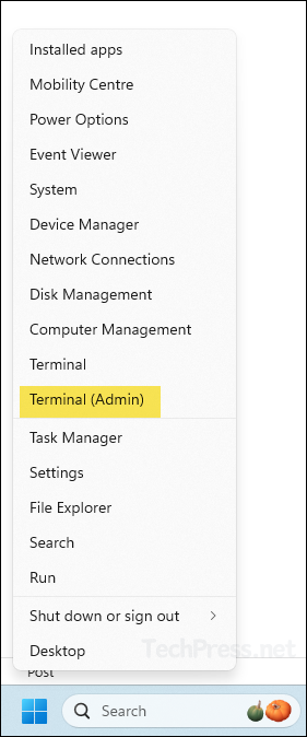 Open Terminal App on Windows as Administrator