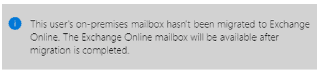 The Exchange Online mailbox will be available after migration is completed