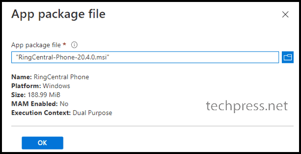 Ringcentral MSI Microsoft Intune