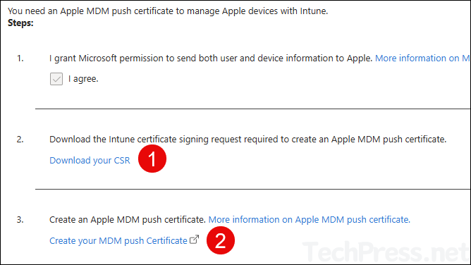 Download the CSR and Click on Create your MDM push certificate