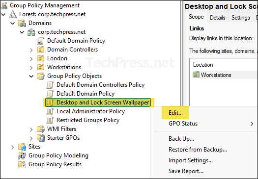 Edit Desktop and Lock Screen Wallpaper Group Policy