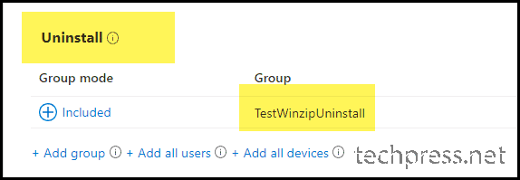 Uninstall different versions of WinZip using Microsoft Intune