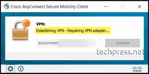anyconnect vpn client driver encountered an error