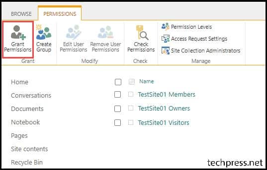 Step 3 - Configure Sharepoint Site Permissions