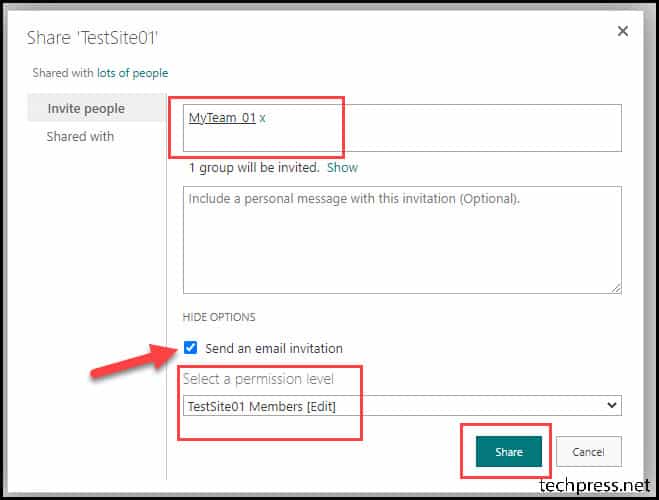 Sharepoint online teams site advanced permissions settings 