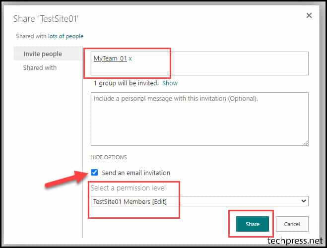 Step 3 - Configure Sharepoint Site Permissions