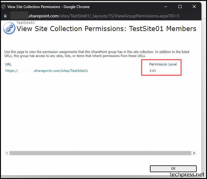 Step 4 - Verify Sharepoint Site Permissions