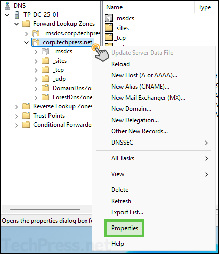 Enable DNS Scavenging at the DNS Zone Level