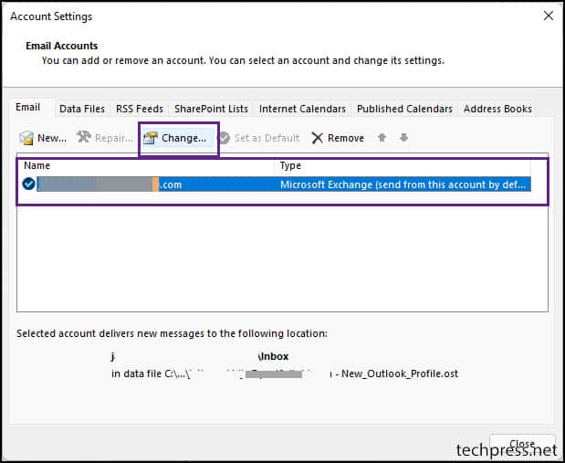Outlook Cached Email Setting