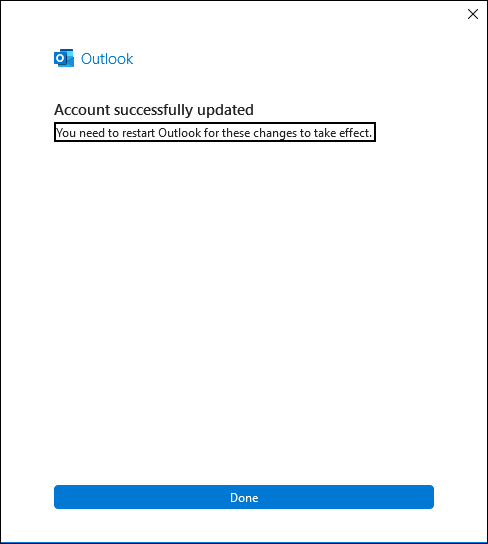 Cached Mode settings updated in Classic Outlook, Restart Outlook