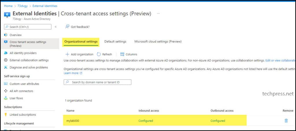 Azure Active Directory Cross-tenant access settings