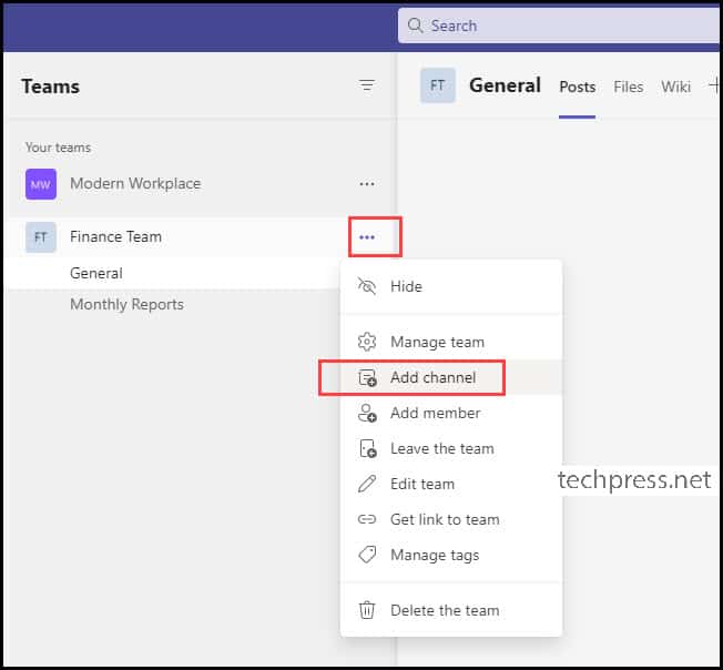 Create a Shared Channel in Microsoft Teams