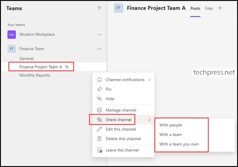 Create a Shared Channel in Microsoft Teams