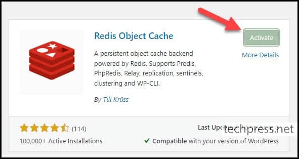Redis Object Cache WordPress Plugin Activate