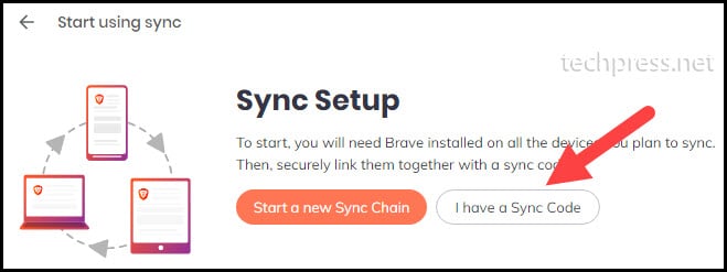 Brave Browser - Setup Sync on Device 2