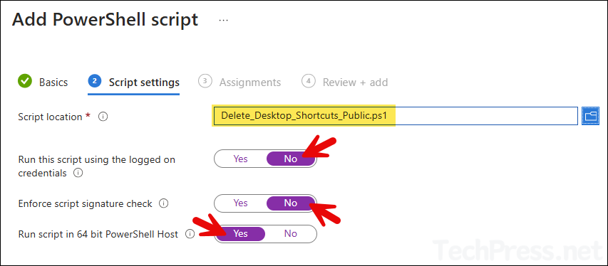 Delete desktop shortcuts from Public Desktop location via Intune