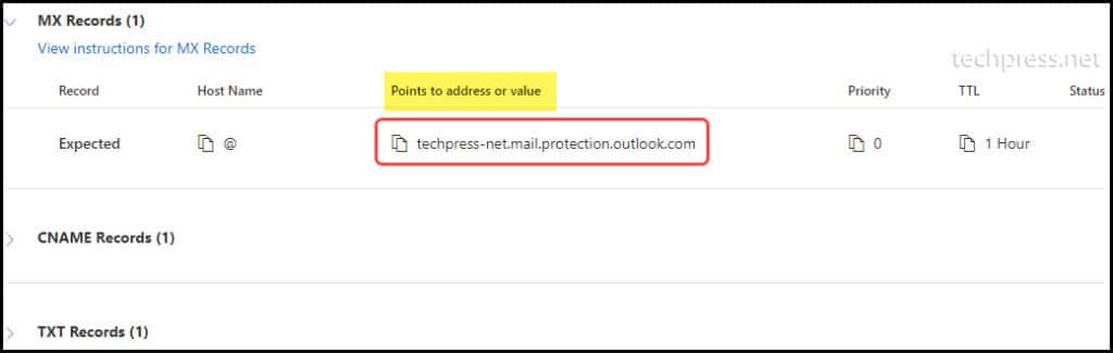 Locate MX Endpoint of your domain from Microsoft 365 admin center