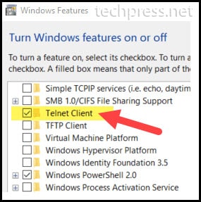 Install Telnet Client on Windows