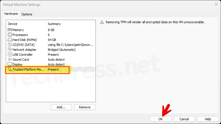 Trusted Platform Module has been added.
