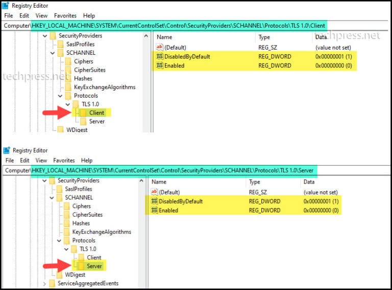 Disable TLS 1.0 And TLS 1.1 In Windows 10