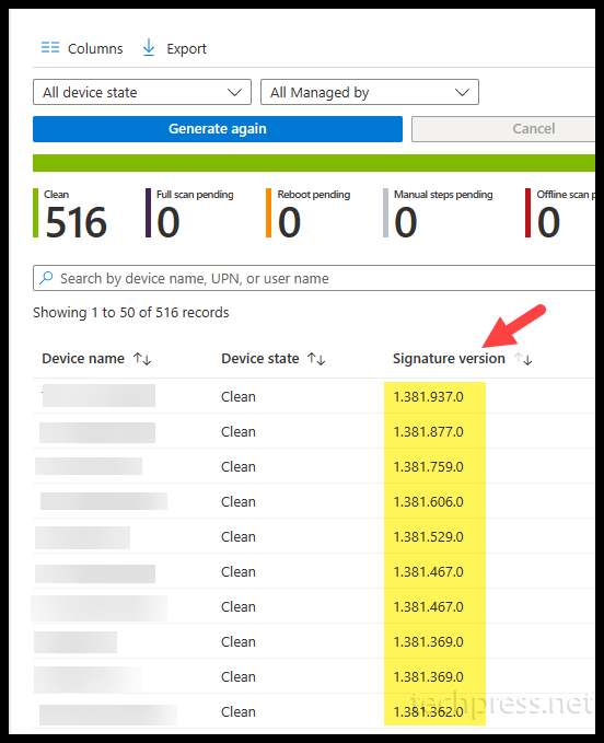 Steps to Check Defender Signature Version from Intune