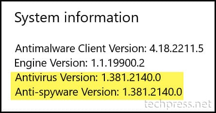 Check Microsoft Defender Definitions Version