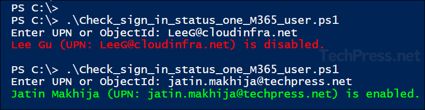 Check if a Microsoft 365 User is Disabled using PowerShell