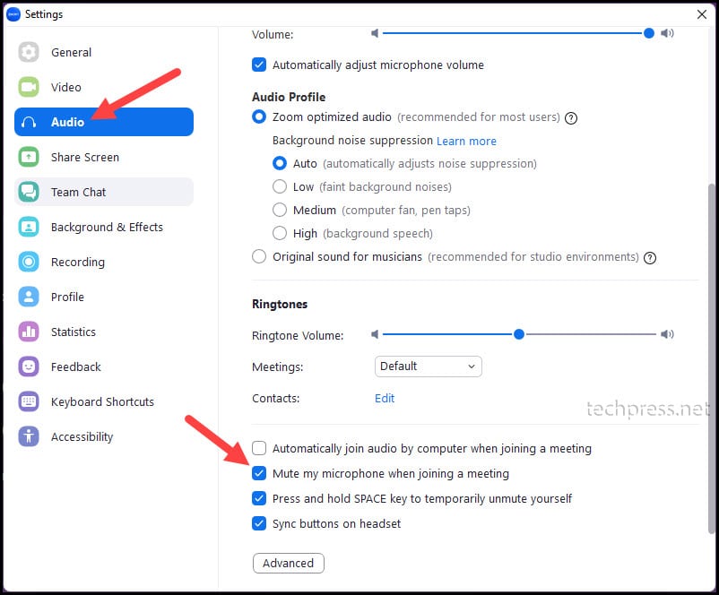 Steps to Configure Zoom Meetings Automatically Muted