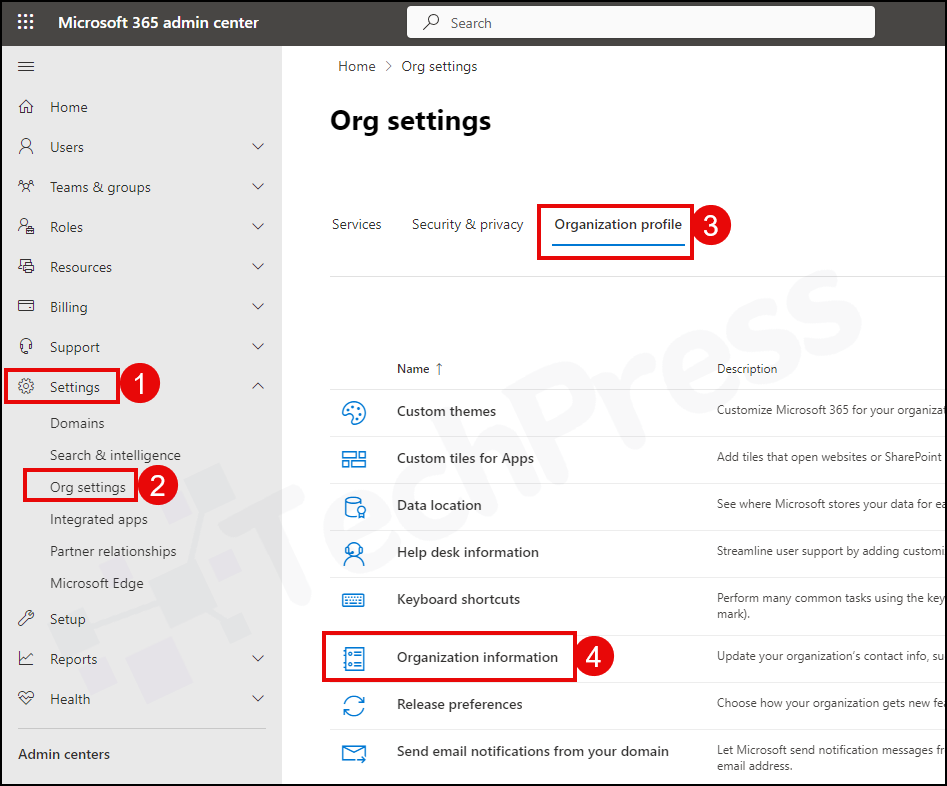 Change Tenant Display Name from Microsoft 365 admin center