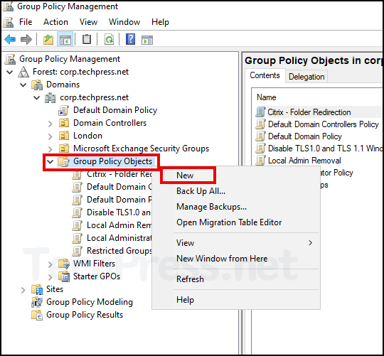 Create a Group Policy Object