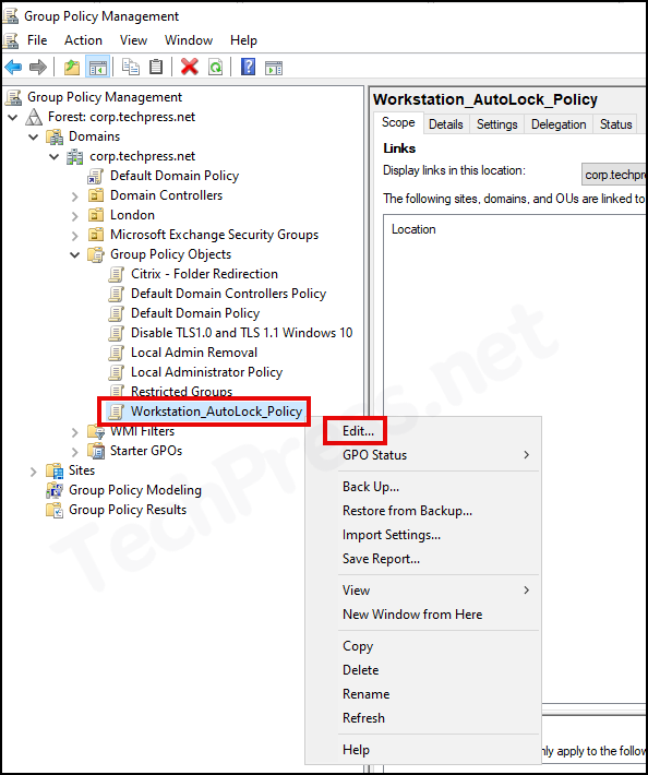 Create a Group Policy Object