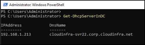 Get-DHCPServerInDC