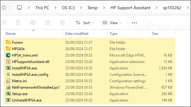 HP Support Assistant Software extracted