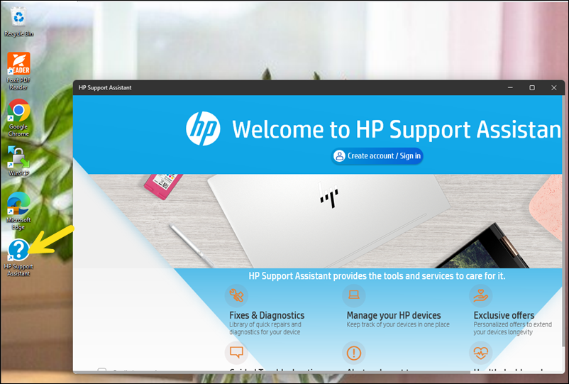 End User Experience HP Support Assistant App