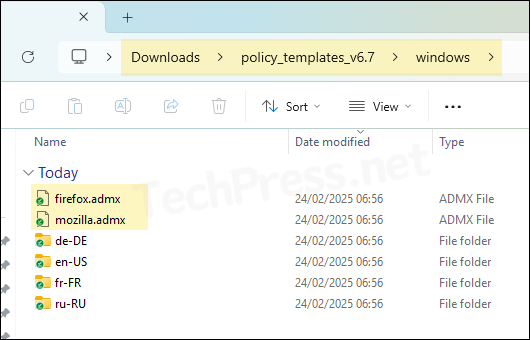 Download and Import Firefox ADMX templates