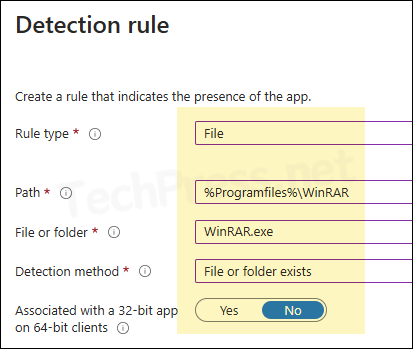 WinRAR Detection Rule Intune