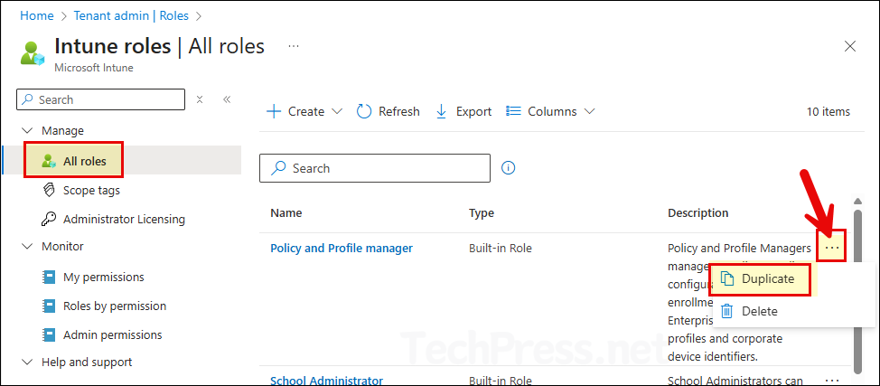 Duplicating Existing Role to Create a New Custom Role