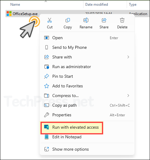 Run with elevated access right click context menu