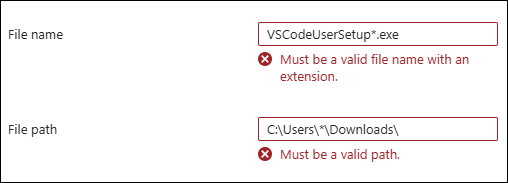 Must be a valid file name with an extension