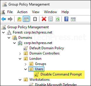 Disable Command Prompt GPO linked
