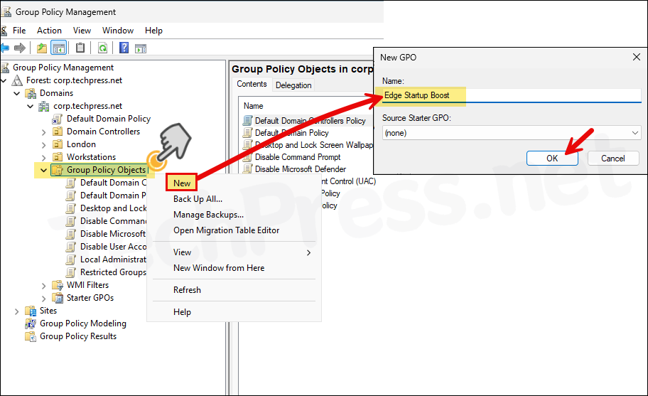 Create Edge Startup Boost GPO