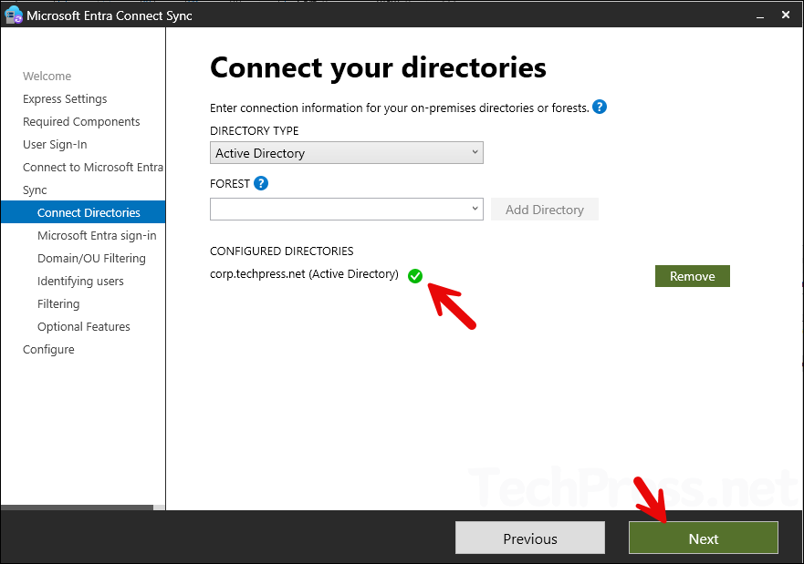 Directory added on Entra Connect Sync